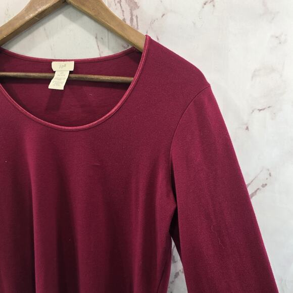 J Jill Shirt Womens Small P Petite True Red Long Sleeve Pullover Scoop Neck - Picture 8 of 9